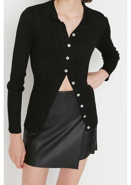 Kadın Modern Tarz Slim Polo Yaka Regular Triko Hırka modelleri