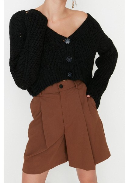 Kadın Modern Tarz V Yaka Crop Triko Hırka