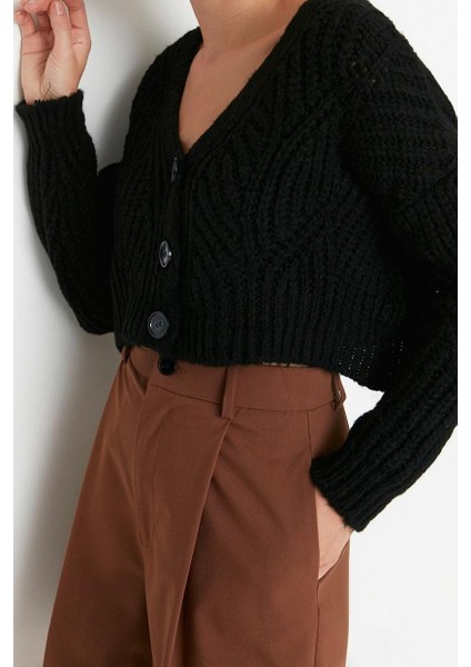 Kadın Modern Tarz V Yaka Crop Triko Hırka modelleri