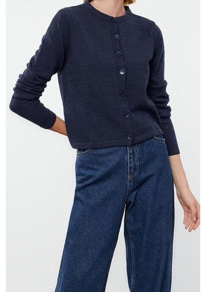 Kadın Modern Tarz Slim Bisiklet Yaka Triko Hırka modelleri