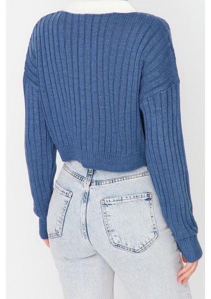 Kadın Modern Tarz Bebe Yaka Crop Triko Hırka fırsatları