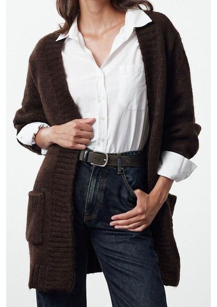 Kadın Modern Tarz Oversize V Yaka Regular Triko Hırka modelleri