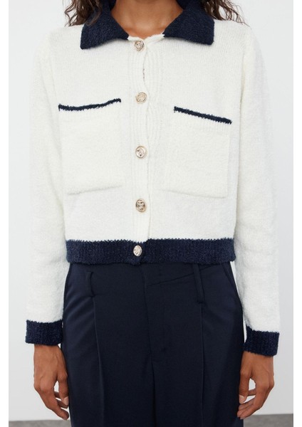 Kadın Modern Tarz Oversize Polo Yaka Triko Hırka modelleri