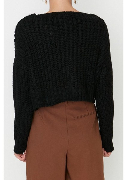 Kadın Modern Tarz V Yaka Crop Triko Hırka fırsatları