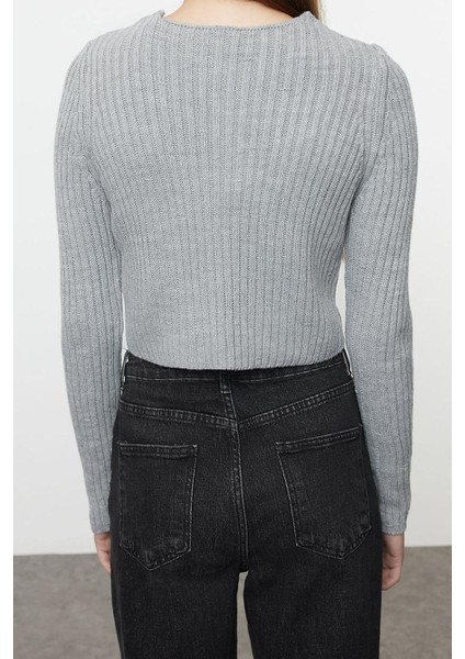 Kadın Modern Tarz Slim V Yaka Crop Triko Hırka fırsatları