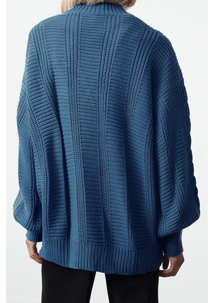 Kadın Modern Tarz Oversize V Yaka Triko Hırka