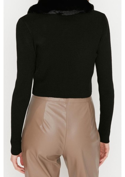 Kadın Modern Tarz Slim V Yaka Crop Triko Hırka indirimleri
