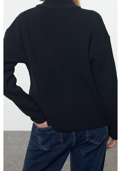 Kadın Modern Tarz Oversize Dik Yaka Triko Hırka fırsatları
