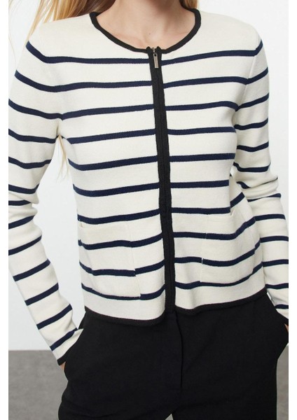 Kadın Modern Tarz Oversize Bisiklet Yaka Triko Hırka