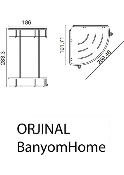 Paslanmaz Çelik Mat Siyah Şampuanlık Köşe Banyo Rafı