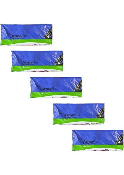 Armaplus Takviyeli Kalın Baskılı Beyaz Çanta Poşet Torba - 40X50 Cm. - 50 Adetlik 5 Paket