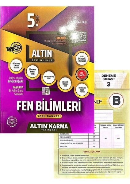 5.sınıf Fen Bilimleri Etkinlikli Soru Bankası-Yeni-(Aydın Yayınları Denemeli)