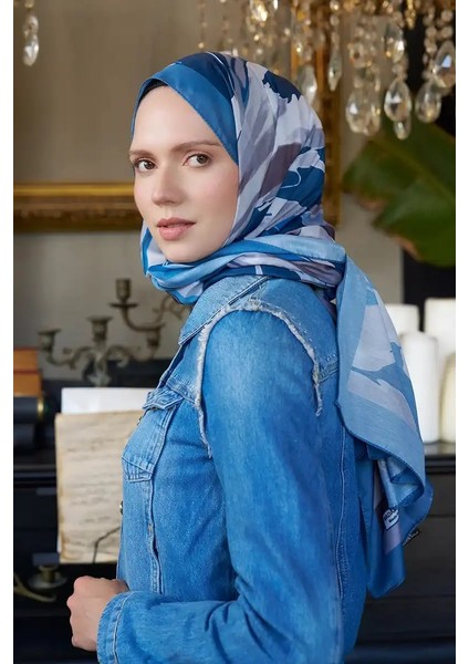 Seremoni Koleksiyonu Pure Desen Şal - Kot Mavisi fiyatları