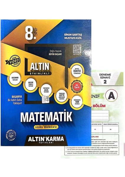 8. Sınıf Etkinlikli Matematik Soru Bankası – Aydın Yayınları Deneme