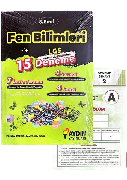 8. Sınıf Fen Bilimleri Deneme - Günay Yayınları Denemeli