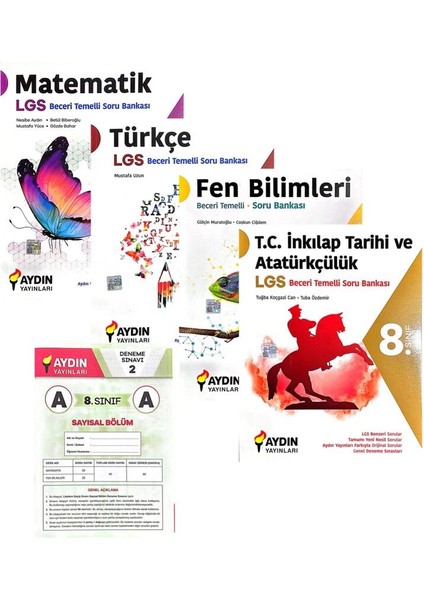 8. Sınıf 4'lü Soru Bankası Set - Aydın Yayınları Denemeli