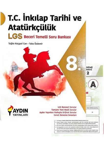 8. Sınıf T.C. İnkılap Tarihi ve Atatürkçülük Soru Bankası - Aydın Yayınları Denemeli