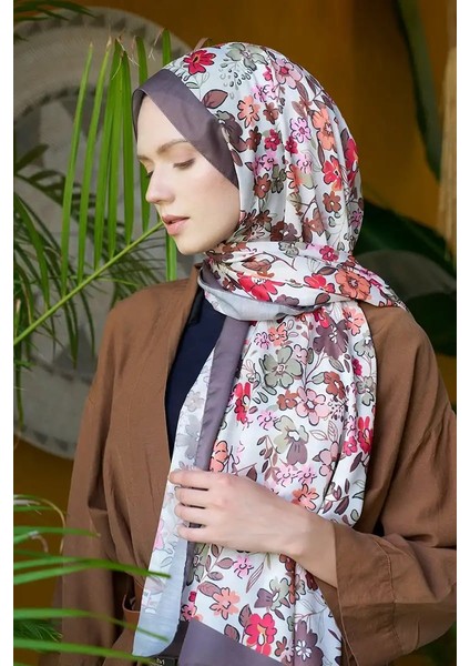 Seremoni Koleksiyonu Flora Desen Şal - Kahverengi