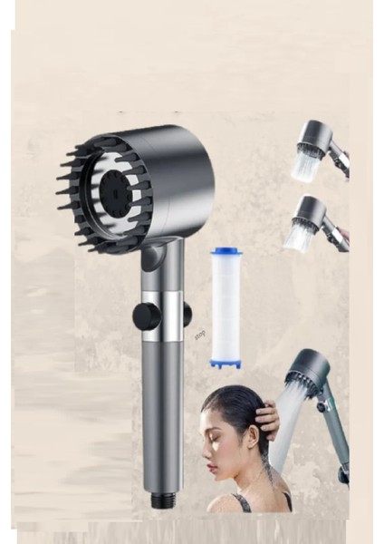 3 Fonksiyonlu Masajlı Duş Başlığı - Kireç Filtreli Start- Stop Tuşlu Banyo Duş Başlık fiyatları