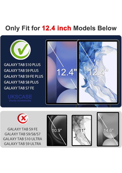 Samsung Galaxy Tab S10 Plus/s9 Plus/s9 Fe Plus/s7 Fe 5g/s8 Plus 12.4'' Tepmerli Cam Ekran Koruyucu 2 Adet