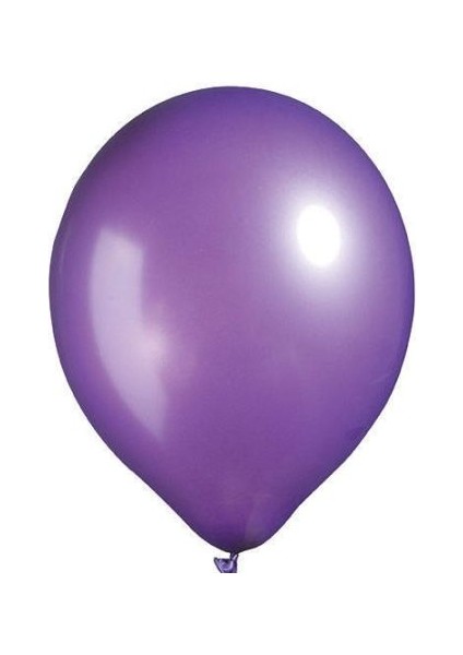 Metalik Mor Balon 12 Inch 5 Adet