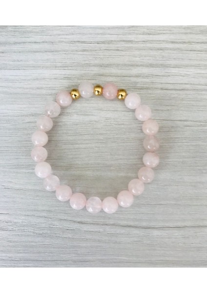 Gerçek Pembe Kuvars Taşı Bileklik MKT49003