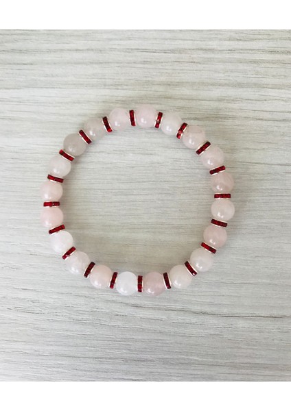 Gerçek Pembe Kuvars Taşı Bileklik MKT51001