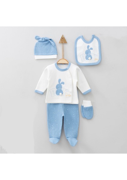 0-3 Ay Erkek Hastane Çıkışı Mavi Aby Boy 5li Set #265TT-MAVİ