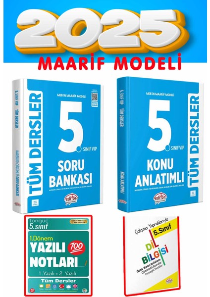 5. Sınıf Tüm Dersler Soru Bankası ve Konu Anlatımı + Yazılı Notları 2025 Maarif Modeli