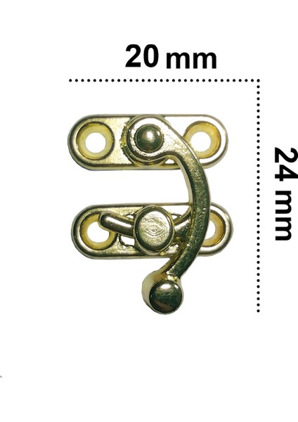 KÜÇÜK YAY GÖZÜ KANCALI KİLİT SARI 4 ADET KUTU SANDIK VE KAPAK KLİPSİ 20X24 MM fiyatları
