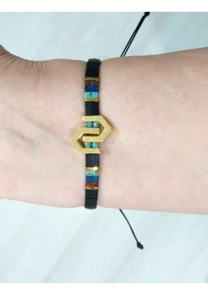 Hematit Doğaltaşlı Pirinç Metal Malzemeli Mat Siyah Miyuki Tila Unisex Bileklik fırsatları