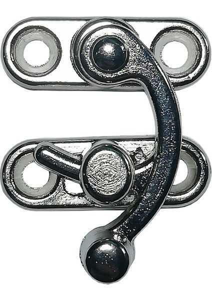 KÜÇÜK YAY GÖZÜ KANCALI KİLİT NİKEL 10 ADET KUTU SANDIK VE KAPAK KLİPSİ 20X24 MM