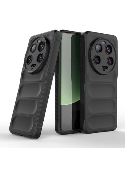 Xiaomi Mi 13 Ultra Uyumlu Kılıf Esnek Tpu Oyuklu Arka Yüzey Tasarımlı Zore Etnik Silikon Kapak, Siyah