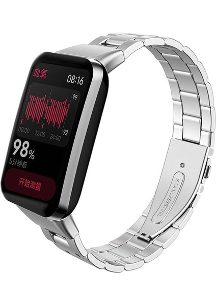 Xiaomi Mi Band 7 Pro Uyumlu Krd-04 Metal Kordon, Gümüş