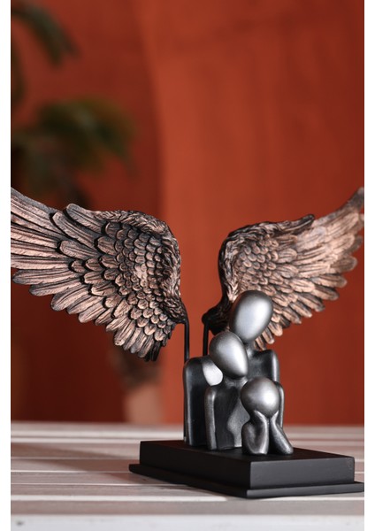 Melek Kanatlı Aile Biblo (Gümüş) modelleri