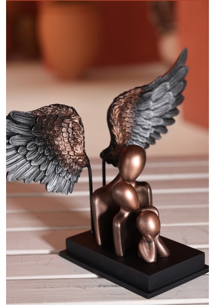 Melek Kanatlı Aile Biblo (Altın) fırsatları