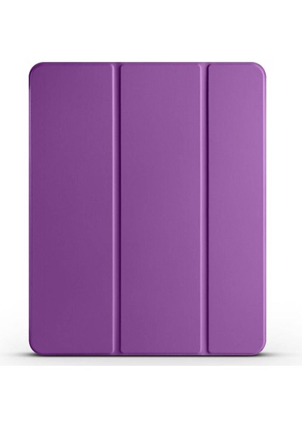 Apple iPad Pro 12.9 2022 M2 Uyumlu Zore Smart Cover Kalem Bölmeli Standlı 1-1 Kılıf, Mor