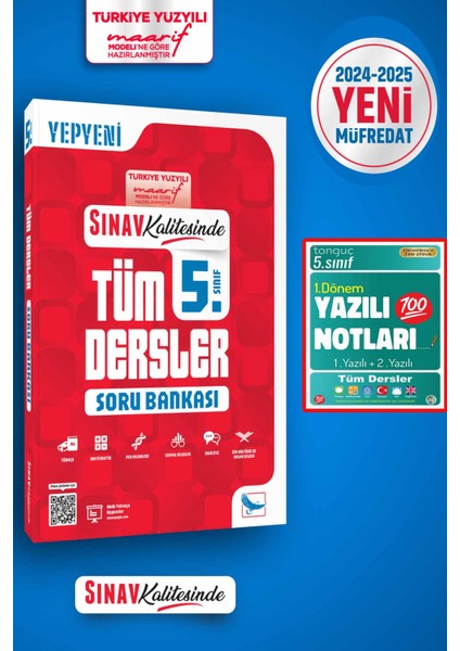 5. Sınıf Tüm Dersler Soru Bankası + 5. Sınıf 1. Dönem Yazılı Notları 2025