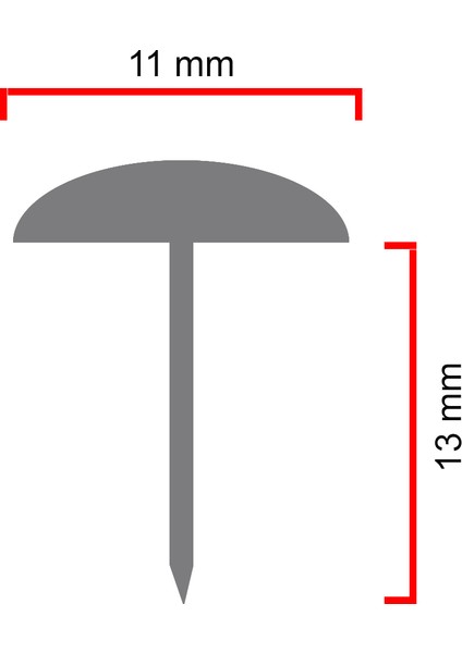100 ADET 11 MM NİKEL KABARA RAPTİYE HOBİ ÇİVİSİ KOLTUK ÇANTA TASARIM AKSESUAR SÜSÜ fiyatları