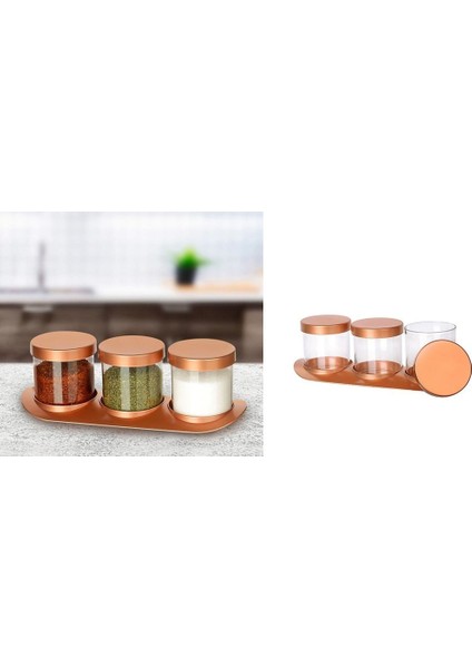 Bronz Baharat Seti Lüx 3lü Set