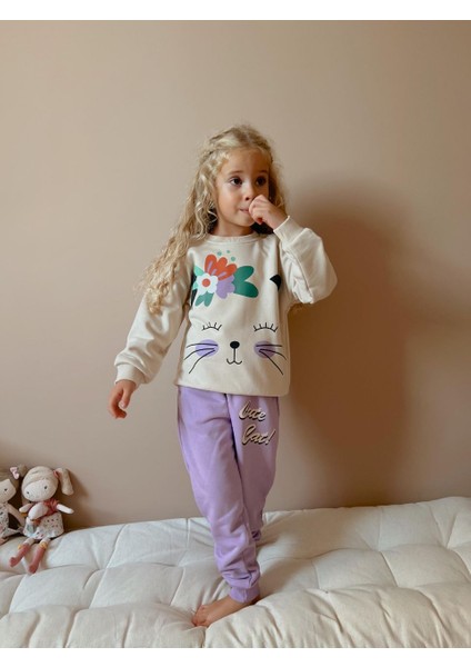 Lila Animal Desenli Kız Çocuk Alt-Üst Takım modelleri