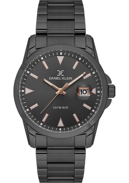 DKE.1.13813.5 Metalik Gri Takvimli Çelik Kordonlu Erkek Kol Saati