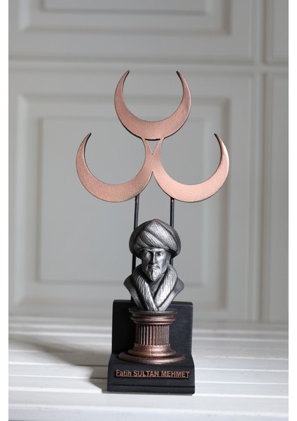 Fatih Sultan Mehmet Dekoratif Biblo 3 Hilal Bakır Biblo
