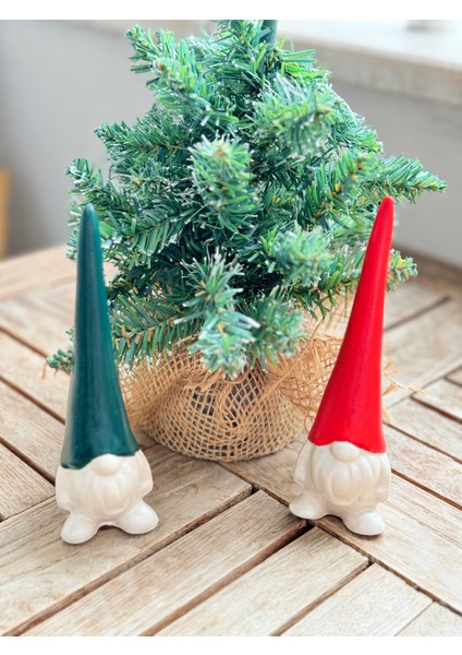 2'li Kırmızı Yeşil Dekoratif Yılbaşı Cücesi fiyatları