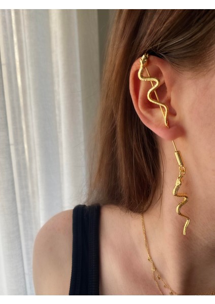 Yılan Tasarımlı Baston Küpe