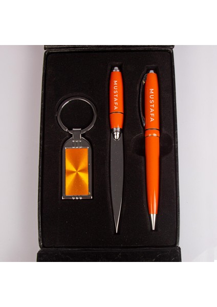 Kişiye Özel Kutusunda Premium Imza Kalemi & Zarf Açacağı & Anahtarlık Seti 114148