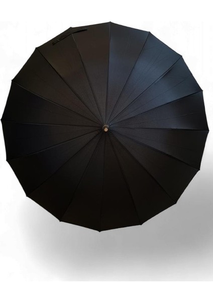 Erkek Şemsiye Siyah Renk Baston Protokol Şemsiye Plastik Saplı 105 cm Çap 16 Telli Kapalı 95 cm fırsatları