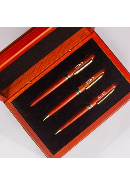 Kişiye Özel Ahşap Kutusunda Premium Imza Kalem Seti 114020
