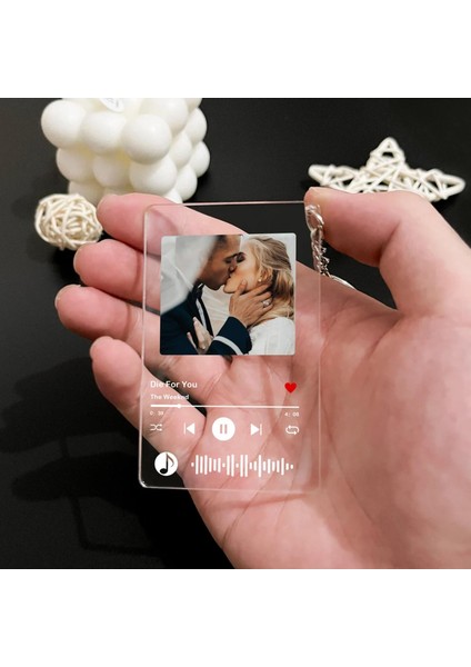 Kişiye Özel Spotify Barkodlu ve Fotoğraflı Akrilik Anahtarlık 114076 fiyatları