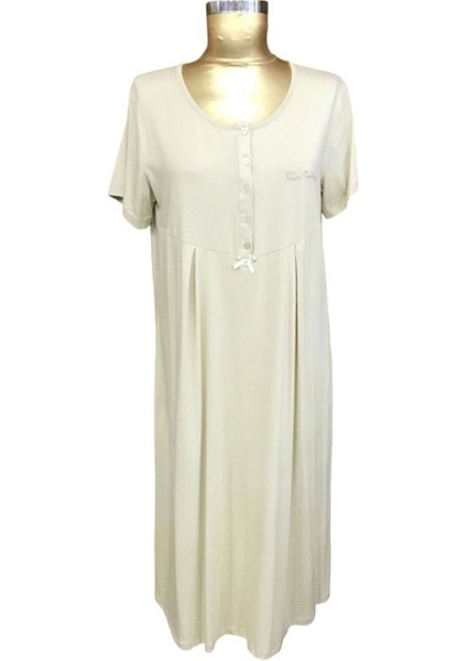 Pierre Cardin-7265-BAYAN Kısa Kollu Lousa Gecelik-Kum Beji